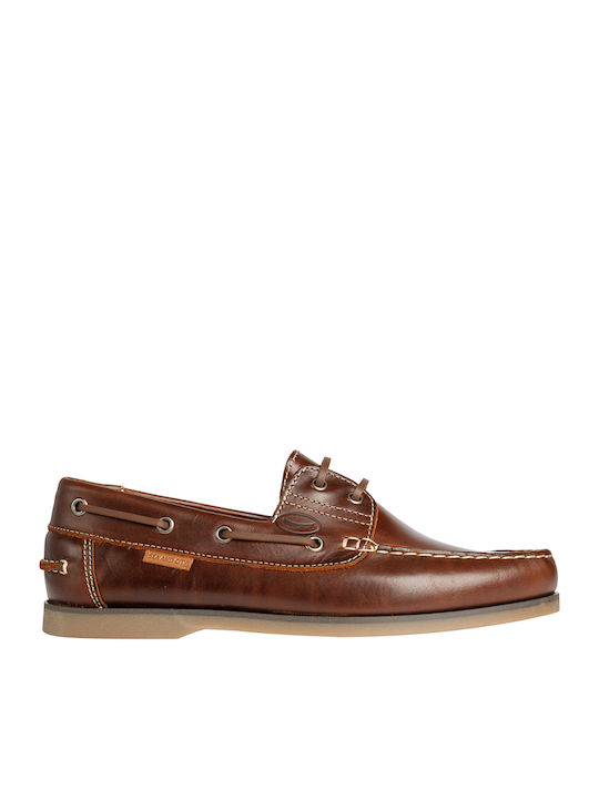 Sea & City Men's Leather Boat Shoes Tabac Brown