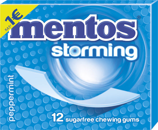 Mentos 12 Chewing gum Storming with Μέντα Flavour Sugar Free 33gr