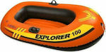 Intex Explorer Pro 100 Φουσκωτή Βάρκα για 1 Άτομο Πορτοκαλί με Κουπιά 160x94εκ.