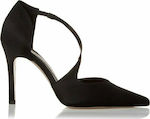 Pointed Toe Heel with Stiletto Heel & Strap Black 20-558-01