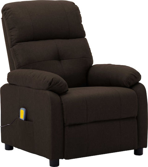 Πολυθρόνα Relax Massage με Υποπόδιο Σκούρο Καφέ 76x90x100cm
