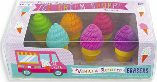 Ooly Eraser Set for Pencil and Pen Ice Cream Shape with Flavor 1pcs