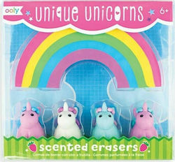 Ooly Eraser Set for Pencil and Pen Unique Unicorns with Strawberry Scent 5pcs