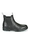 Hernest Leder Schwarz Chelsea Stiefeletten