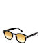 Moscot Lemtosh Sunglasses with Black Plastic Frame and Orange Gradient Lens