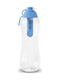 Dafi Filter Bottle Plastic Water Bottle with Mouthpiece and Filter 700ml Transparent Blue