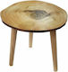 Round Wooden Side Table Natural L36xW36xH36cm