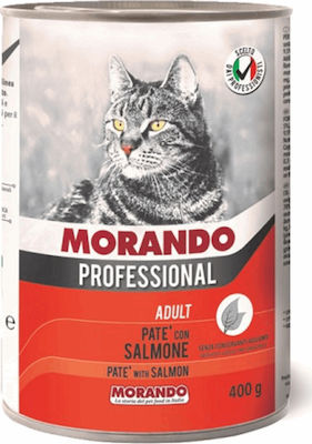 Morando Professional Nasses Katzenfutter für Katze in Dose mit Lachs 400gr MO09919