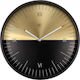 Nextime Half Wall Clock Plastic Black Ø30cm