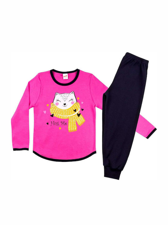 Minerva Set Top & Bottom Kids Winter Pyjamas Fuchsia