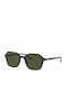 Ray Ban John Sunglasses with Black Plastic Frame and Green Lens RB2194 901/31