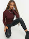 Women's Blouse Long Sleeve Turtleneck Bordeaux