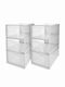 Navaris Plastic Storage box with Cap White 33.4x23x14cm 6pcs