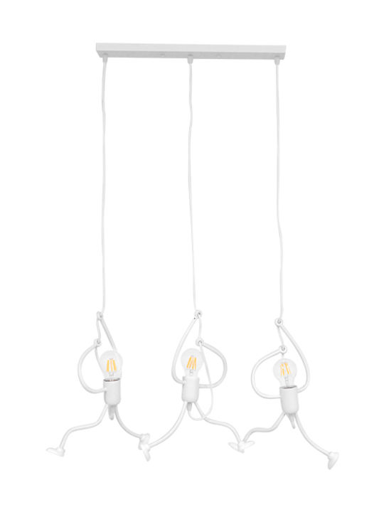 GloboStar Little Man Pendant Light Suspension Rail for Socket E27 White