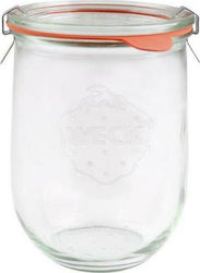 Weck Set of 4pcs Jars General Use with Airtight Lid Glass Transparent 1062ml