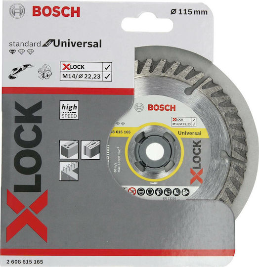 Bosch X-Lock Standard Universal Δίσκος Κοπής Δομικών Υλικών 115mm