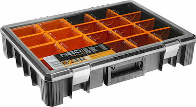 Neo Tools Werkzeugkoffer-Organisator 20 Positionen mit einstellbaren Fächern und abnehmbaren Boxen Orange 60x39x11cm