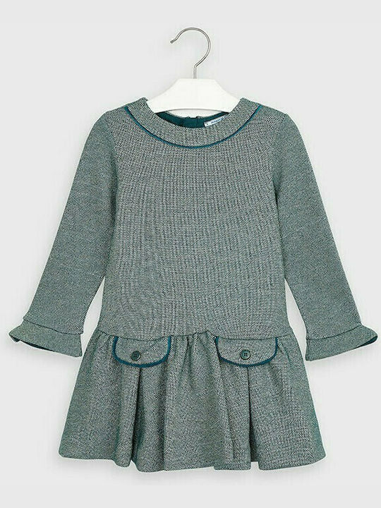 Mayoral Kids Dress Long Sleeve Green