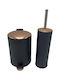 Sidirela Metallic Toilet Brush and Bin Set 5lt Gold