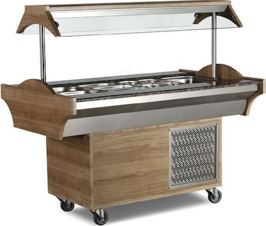 Empero Maintenance Showcase Floor with Capacity 6x1/1 GN 210x89x87cm Buffet Salad Bar