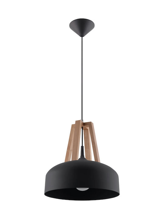 Sollux Casco Pendant Light Single-Light Bell for Socket E27 Black