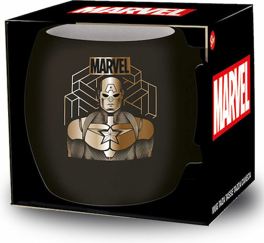 Stor Marvel - Captain America Globe Becher Keramik Schwarz 385ml