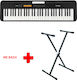 Casio Keyboard CT-S100 Base Set with 61 Keys Standard Touch with Stand and Music Stand Black with Base