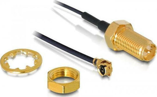 DeLock Καλώδιο Κεραίας WiFi RP-SMA Male - MHF 0.2m Μαύρο (88420)