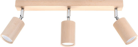 Sollux Berge Dreifach Spot mit Fassung GU10 in Beige Farbe