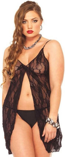 Leg Avenue 8782Q Rose Lace Babydoll & G-string Σετ Sexy Babydoll Black
