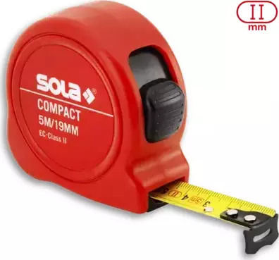 Sola CΟ 5 ΜΕ Tape Measure with Auto-Rewind 19mm x 5m