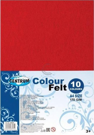 Centrum Филц 10 Листа Блок от филц A4 Микс 10 броя. 88081 30x20см.