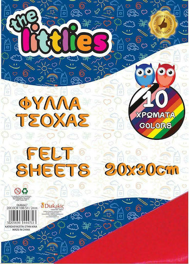 The Littlies Filz 10 Blätter Korkplatten 20x30 2mm 10 Farben 000646667 30x20cm