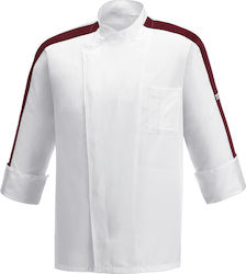 Egochef Σακάκι Σεφ 100% Microfiber Unisex Λευκό με Μακρύ Μανίκι Ribbon