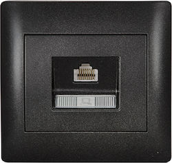 Elmark Rhyme Single Network Socket RJ45 Cat5 Black 11285