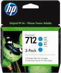 HP 712 3 Inkjet Printer Cartridges Multipack Cyan (3ED77A)