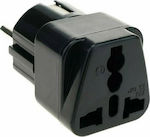 CEE7/7 Universal to Greek Plug Adapter Μαύρο