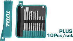 Total Set of 10 Drills with SDS Plus Shank for Masonry και Metal