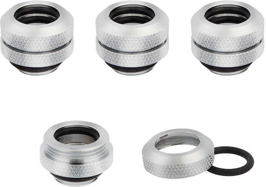 Corsair Hydro X Series XF Hardline 12mm OD Fitting Four Pack Fittings Silver