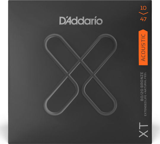 Daddario XT Acoustic 80/20 Бронз Набор Струни За Акустична Китара 10 - 47 Extra Light