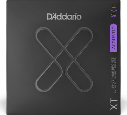 Daddario XT Acoustic Set Acoustic Guitar Strings Phosphor Bronze 11 - 52 Custom Light