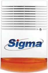 Sigma Security Ibis Alarm Siren Battery Indoor 120dB 12V with Orange Light 19.3x27cm