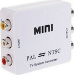 Αντάπτορας HDMI2PAL-NTSC Μετατροπέας RCA female σε RCA female Λευκό