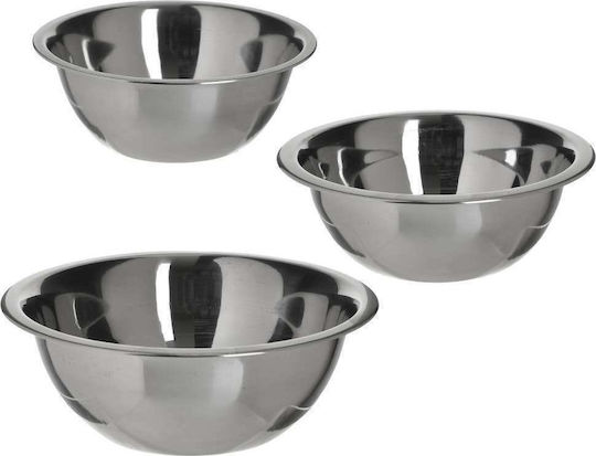 Click Stainless Steel Mixing Bowl with Diameter 24cm and Height 24cm. 3pcs