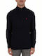 Ralph Lauren Men's Long Sleeve Sweater with Zipper Navy Blue