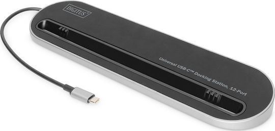 Digitus USB-C Docking Station with HDMI 4K PD Ethernet and Support for 2 Monitors Black (DA-70888)