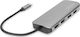 Digitus USB-C Docking Station mit HDMI 4K PD Ethernet und Verbindung 2 Monitore Silber (DA-70884)