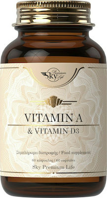 Sky Premium Life Vitamin A & Vitamin D3 Vitamin for Skin 2000iu 60 caps