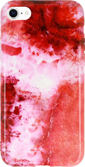 Marble Back Cover Σιλικόνης Κόκκινο (iPhone 7 / 8 / SE 2020 / SE 2022)