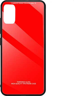 Forcell Glass Umschlag Rückseite Synthetisch Rot (Galaxy A41)